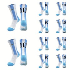  Lot of 10 Pair  Messi Youth Socks 10 - Soccer Socks Team Argentina -