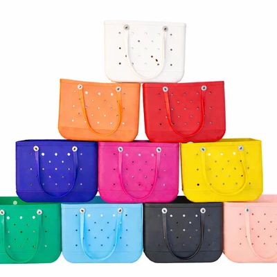 Stylish EVA Rubber Beach Tote M Size + 1 FREE Charm & 1 FREE Initial - Image 1 of 4