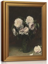 Gold Framed Wall Art Moody Style Vintage Flower Painting Picture Wall Decor P...