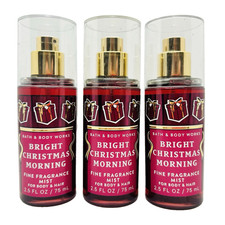 3 Bath  Body Works Bright Christmas Morning Fine Fragrance Mist Spray 2.5 oz