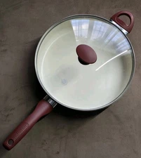 GreenPan 12 inch Saute Pan with Glass Lid - Red