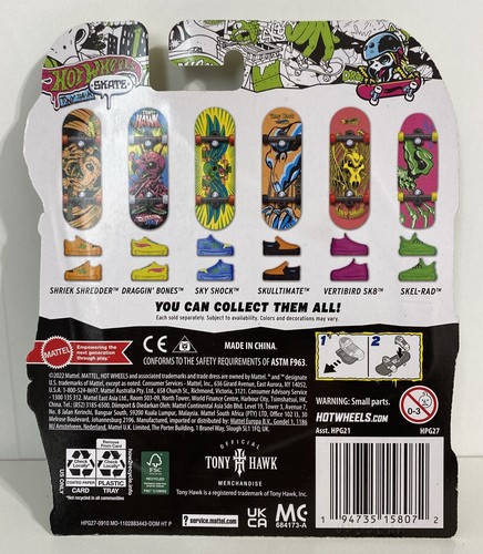 Hot Wheels Tony Hawk Skate Skel-Rad Finger Boards mit grünen Schuhen 2022 NEU - Bild 2 von 10