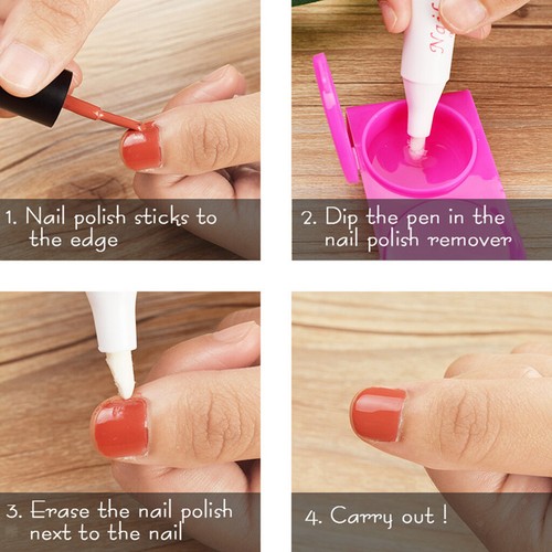 5 Piece Nail Art Corrector Pen&Tip Edge Cleanser Gel Polish Remover Manicure - Picture 12 of 12