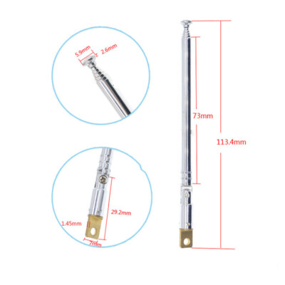 6 Section Telescopic Aerial Antenna FM Radio Remote Control Rod Antenna Receiver