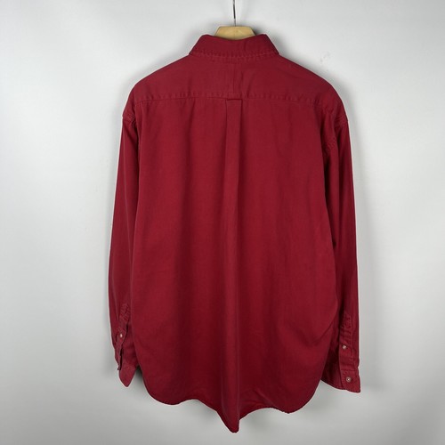 Vintage Ralph Lauren Blaire Red Long Sleeve Mens Button Up Shirt 90’s Size L - Picture 15 of 24