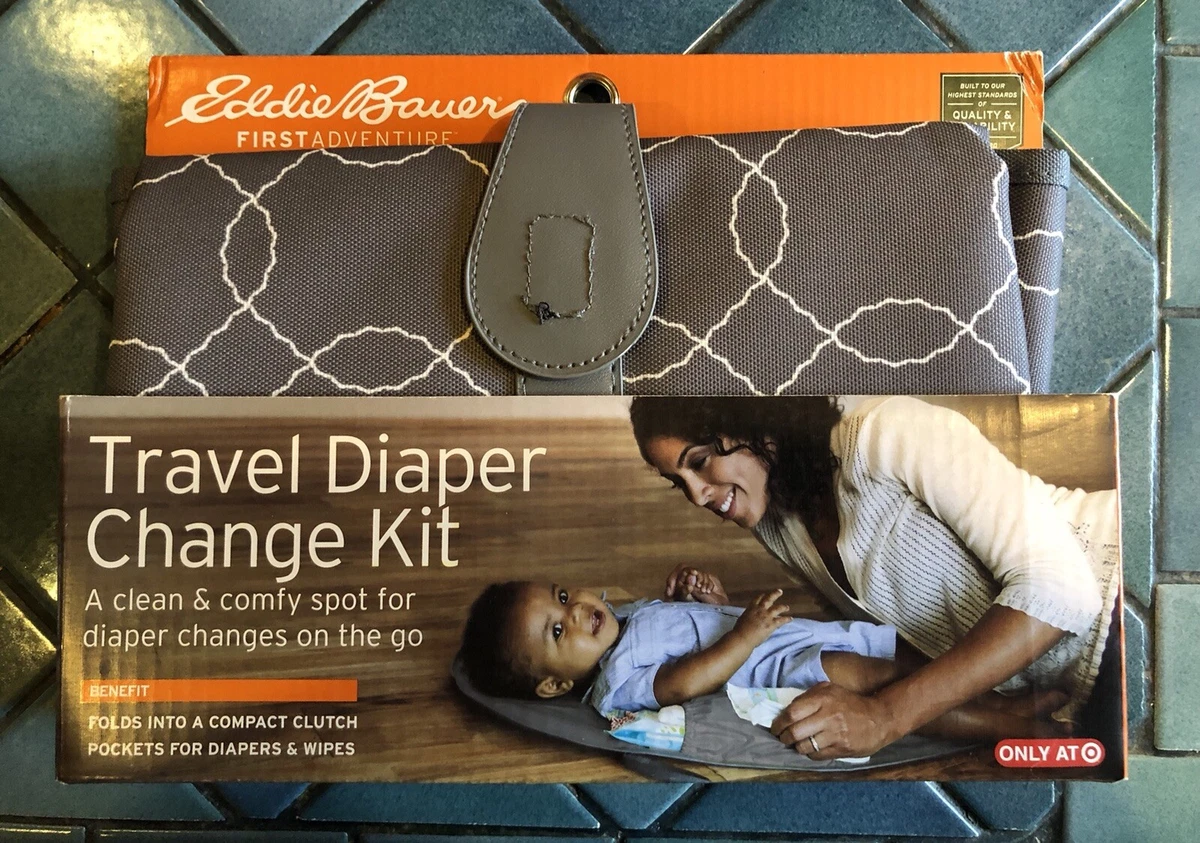 Eddie Bauer First Adventure Travel Diaper Change Kit Pad Gray