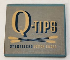 Vintage 1950  s Q-Tips 18 Pack Cotton Swabs Box ONLY
