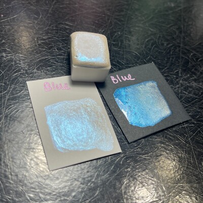 Handmade Watercolor Paint Fairy Collection BLUE White With Shimmer Colors