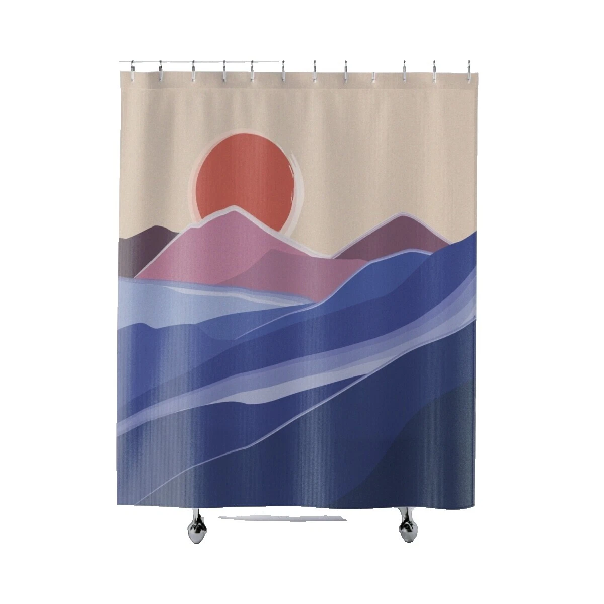 Multicolor Abstract Fabric Shower Curtains