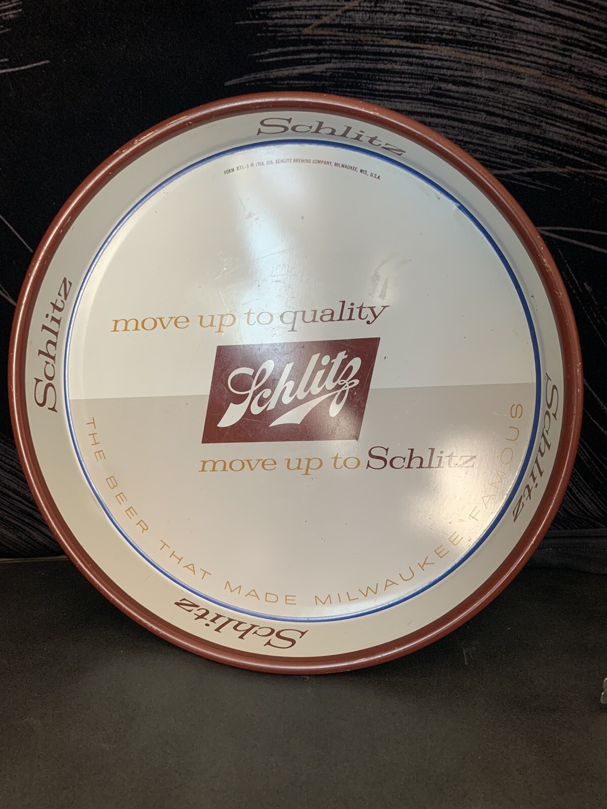 Vintage 1958 Schlitz Beer Tray Joseph Schlitz Brewing Co. Milwaukee