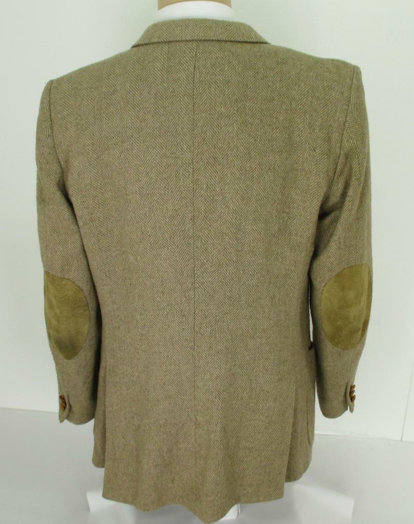 Veste Western Pendleton Homme - Laine Tweed Marron/gris - Cuir Daim - Taille 42 - Occasion Très Bon état