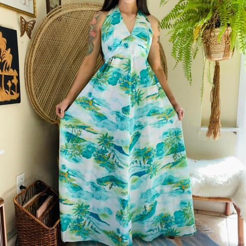 Vtg 70s Surfline Hawaii Halter Dress - ayanawebzine.com