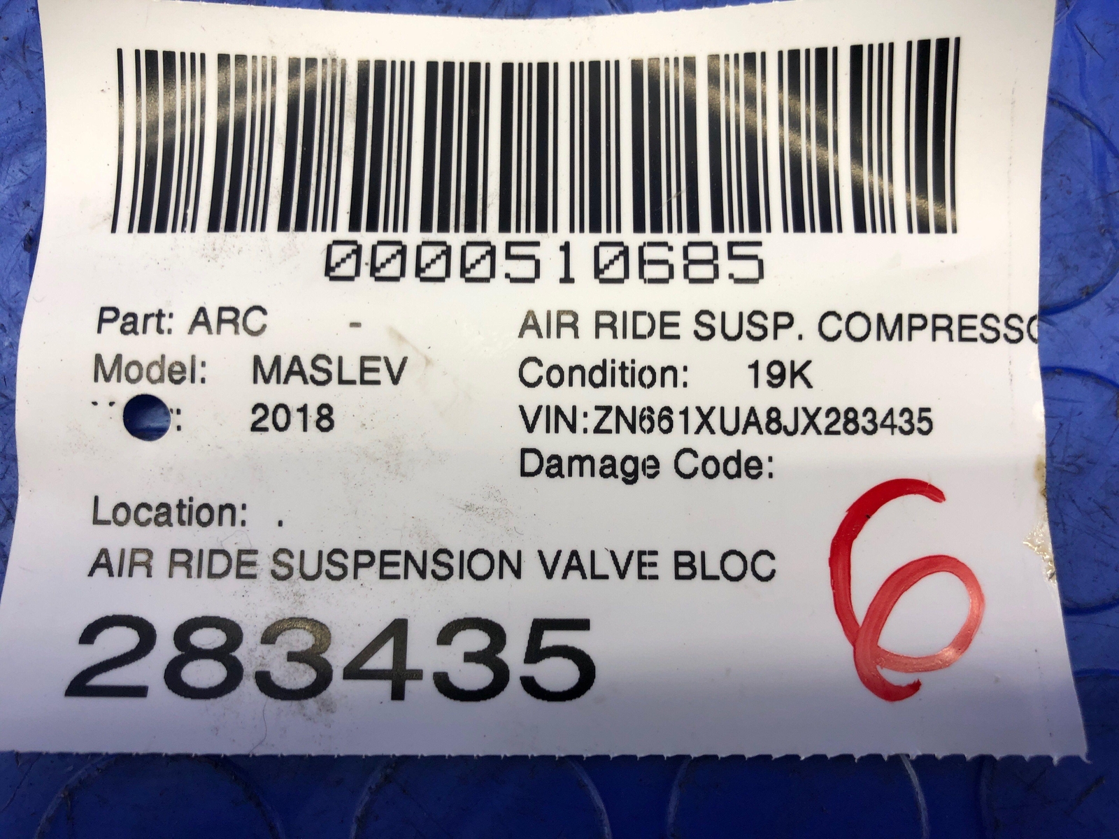 2017-2022 MASERATI LEVANTE OEM AIR RIDE SUSPENSION VALVE BLOCK 0670039247