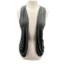 Poetry Vest Women Medium Gray Cardigan Draped...