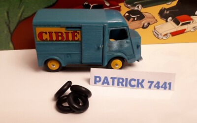 Lot de 4 Pneus 15//8 noir Dinky toys Citroën Cibie 1200k Hy réf 25C