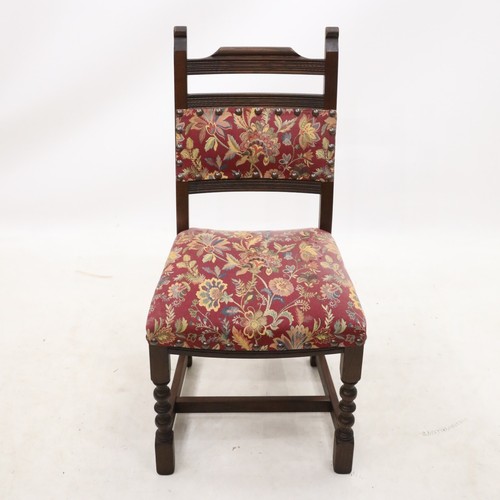 6 Old Charm Dining Chairs Tudor Brown Studded Upholstery FREE UK Delivery - Picture 3 of 19