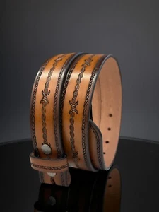 Genuine Leather Western Full Grain Handmade Men's Belt Heavy Duty Without Buckle