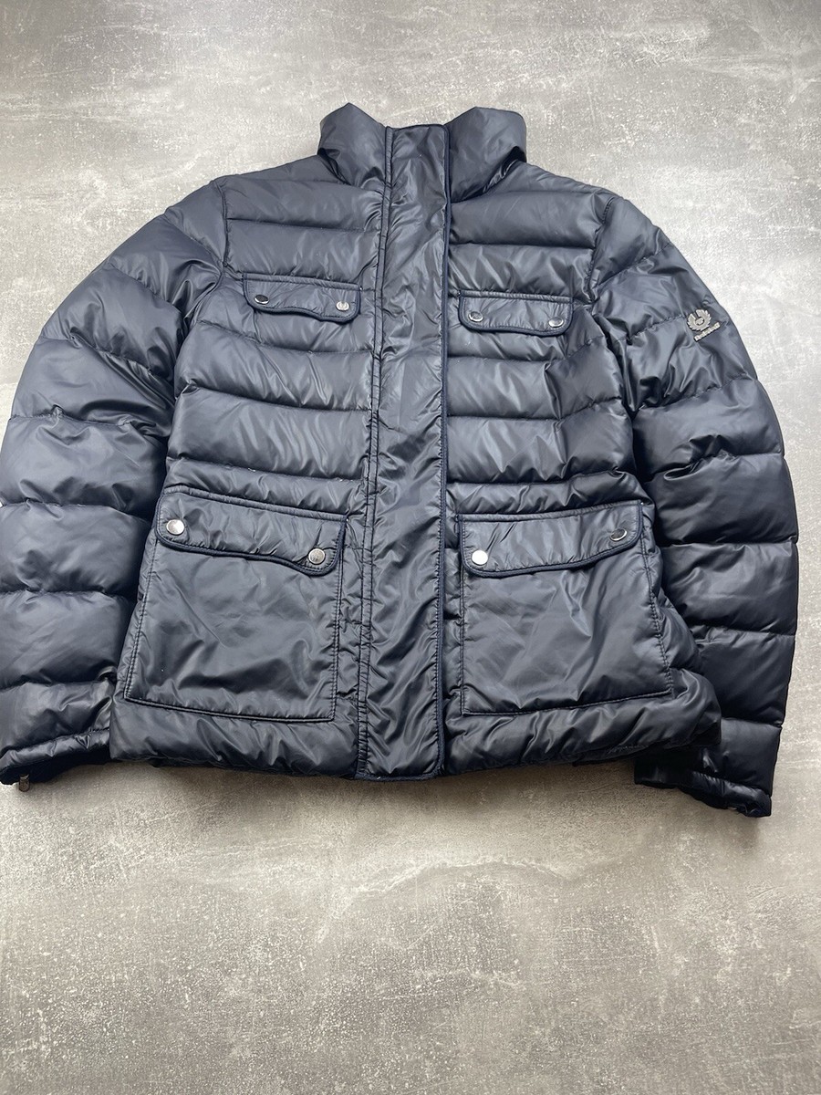 Belstaff Silver Label Womens Navy Blue Down Puffer Jacket Size 42