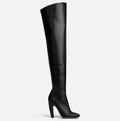 BOTTEGA VENETA 'Canalazzo' Over-The-Knee Leather Boots Black 36