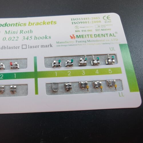 Dental Orthodontic Metal Brackets Mini Roth 022 345 hooks Mesh Base ...