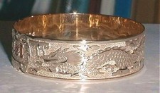 15MM FM SOLID 14K YELLOW GOLD HAWAIIAN HEIRLOOM CUSTOM PERSONALIZED BANGLE 3