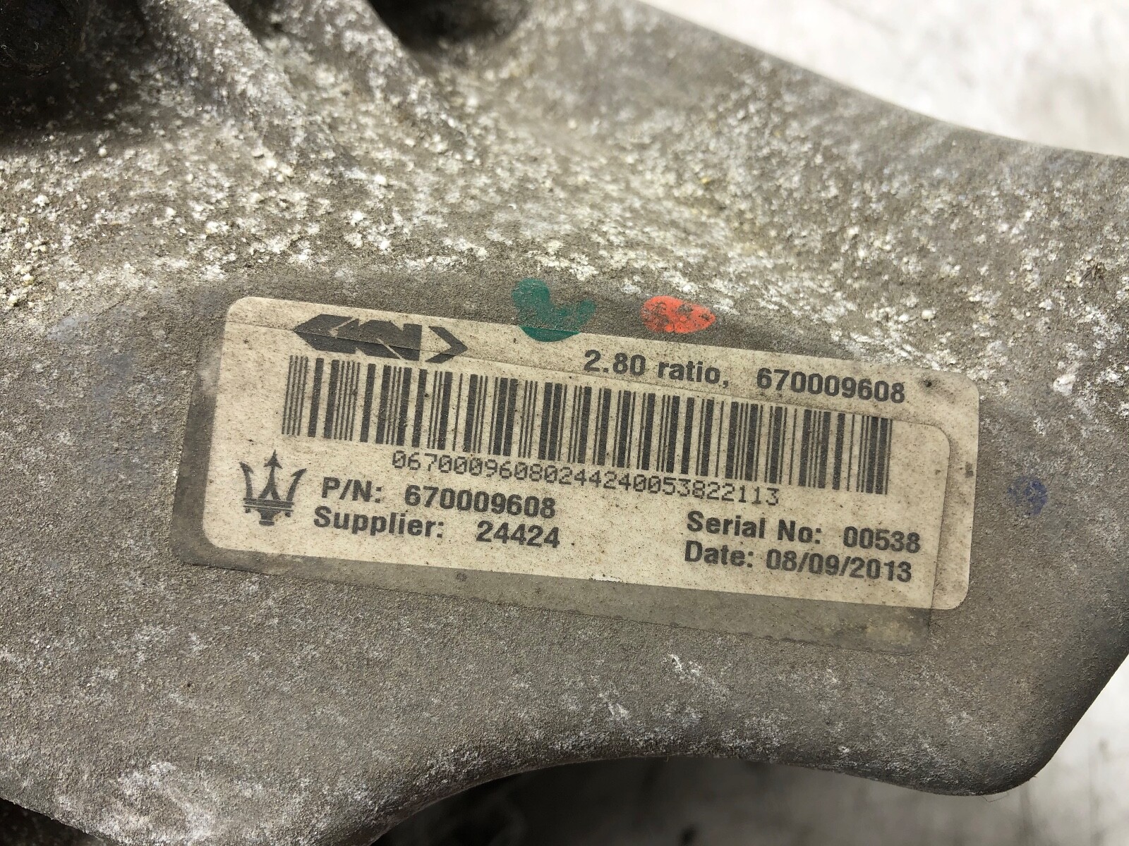 2014-2024 MASERATI GHIBLI 3.0L V6 RWD REAR DIFFERENTIAL CARRIER 2.80 OEM.
