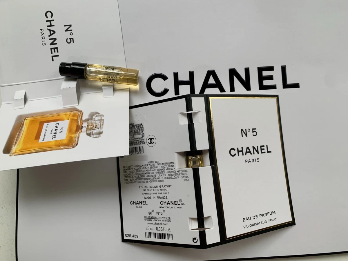 2 Chanel Eau De Parfum Samples CoCo Chanel & Chanel No 5- 1.5ml Each One-NEW