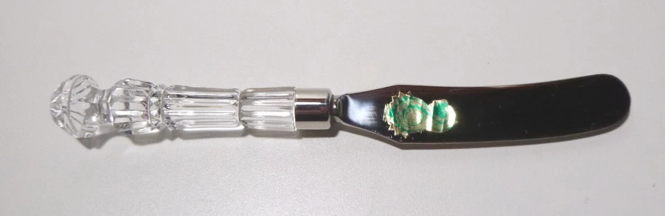 *VINTAGE* Waterford Crystal WAT 01 Butter Knife & Dish Set Made IRELAND in Box Foto 4 de 4
