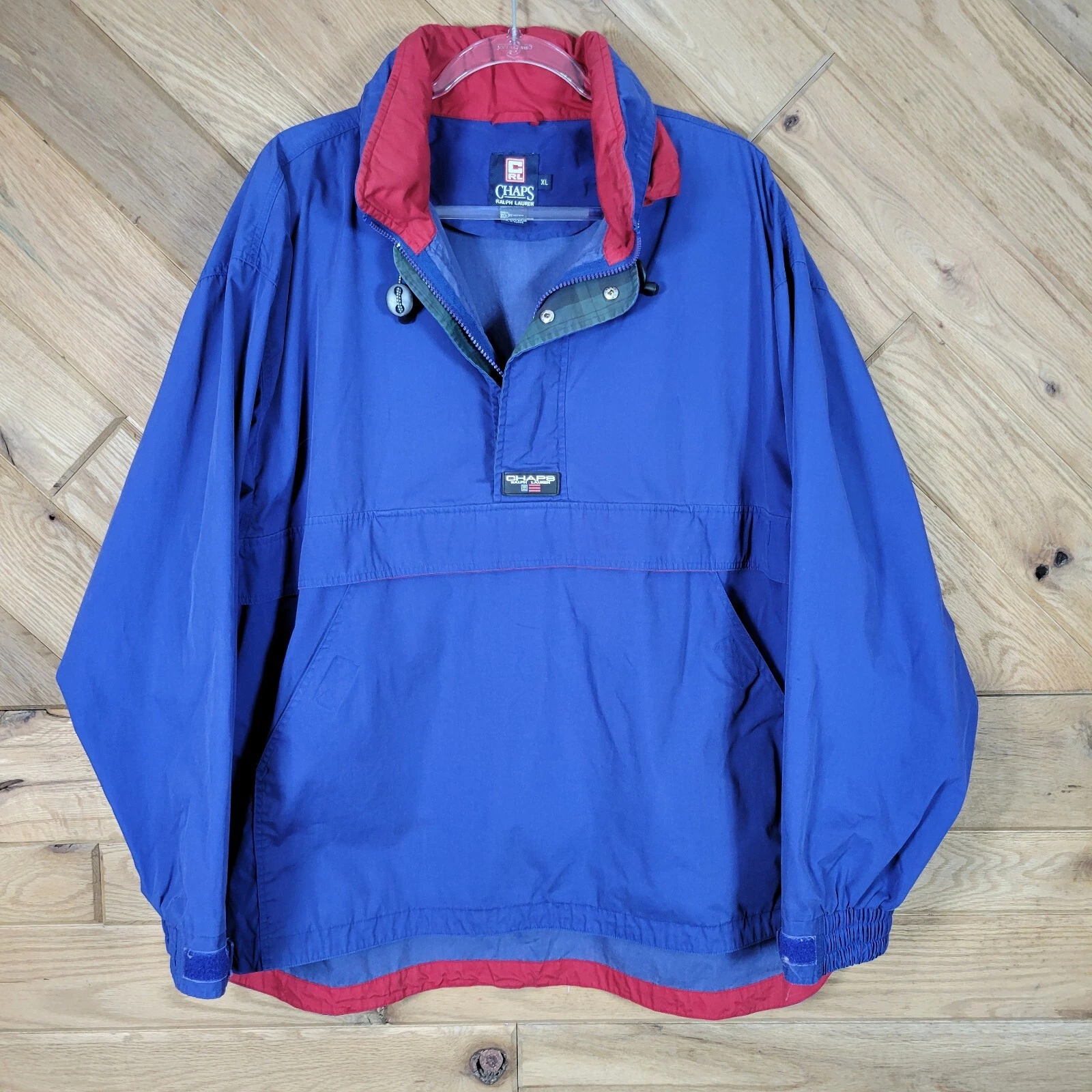Chaps Ralph Lauren Mens Windbreaker Anorak Jacket Long Sleeve Hooded Size XL