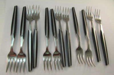 ELDAN ELD2 Black Stainless Steel Japan Cocktail Forks SET of 12