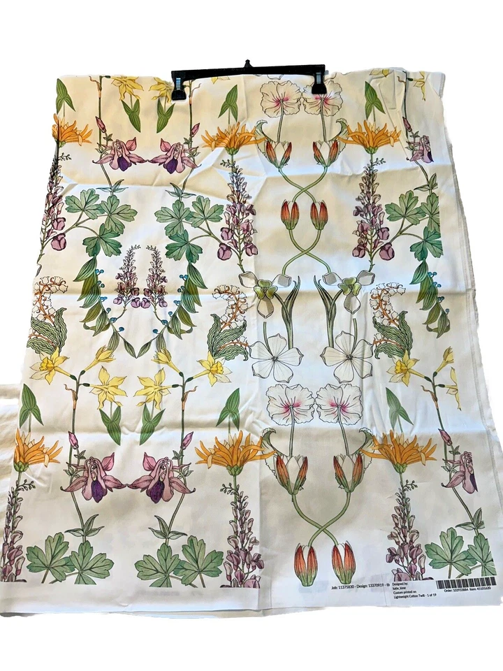 Katie Kime Versailles Traditional Floral Botanical Custom Twill Fabric 1.75 Yds - Image 2 of 4