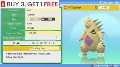   Shiny Tyranitar   Pokemon Brilliant Diamond Shining Pearl 6IV BDSP