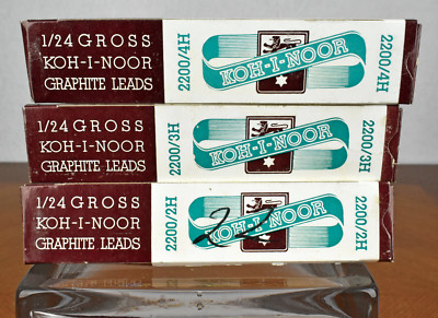 Three Sets of KOH-I-NOOR 1/24 Gross Graphite Leads 2200 (2H 3H 4H / 6 of each) 