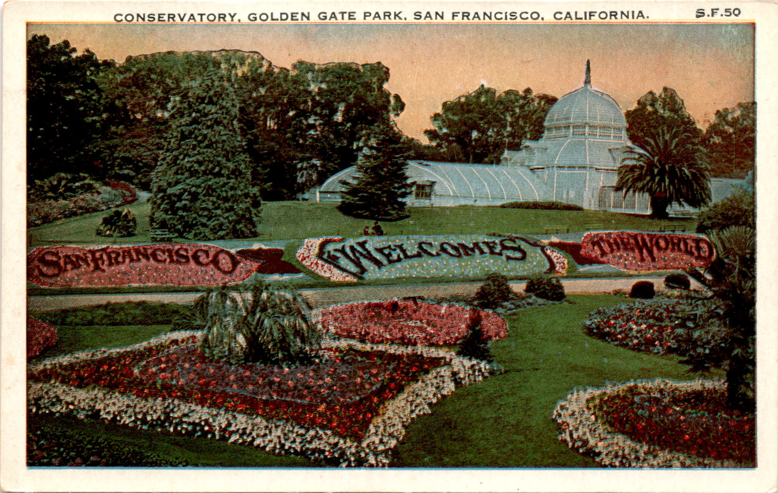 CONSERVATORY, GOLDEN GATE PARK, SAN FRANCISCO, CALIFORNIA Postcard