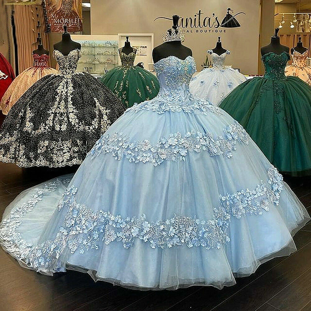 light blue quinceanera dress