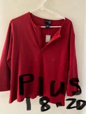 Ladies Plus Size 18-20 Venezia 3/4 Sleeve Red Top Tags Never Used. Measurements