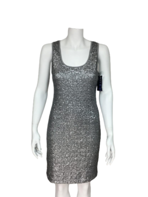 bodycon silver sequin dress Silver Sequin Bodycon Racer Back Mini Dress