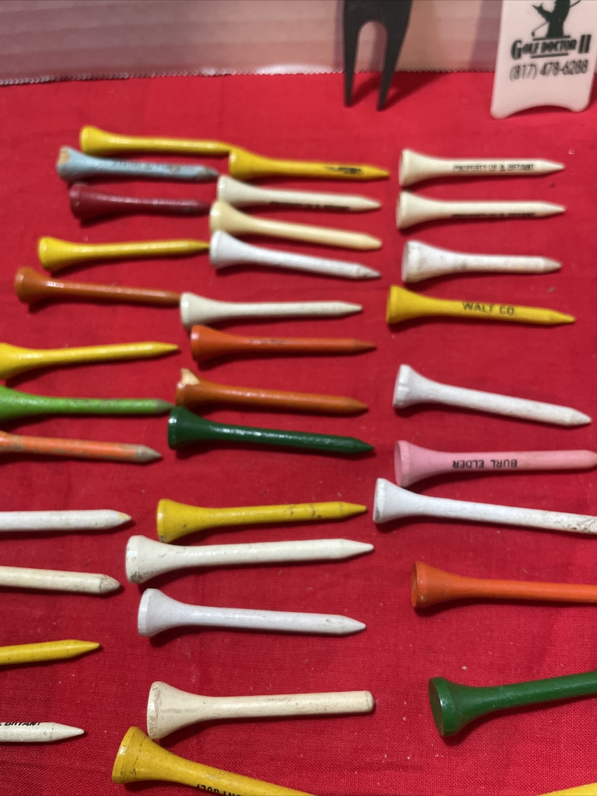 Tee In Vintage Golf Tees Lot Wood - Pins - Estate Golf Bag Find | eBay
