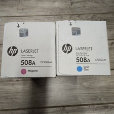 2 HP 508A CF361A CF363A Toner Cyan And Magenta NEW