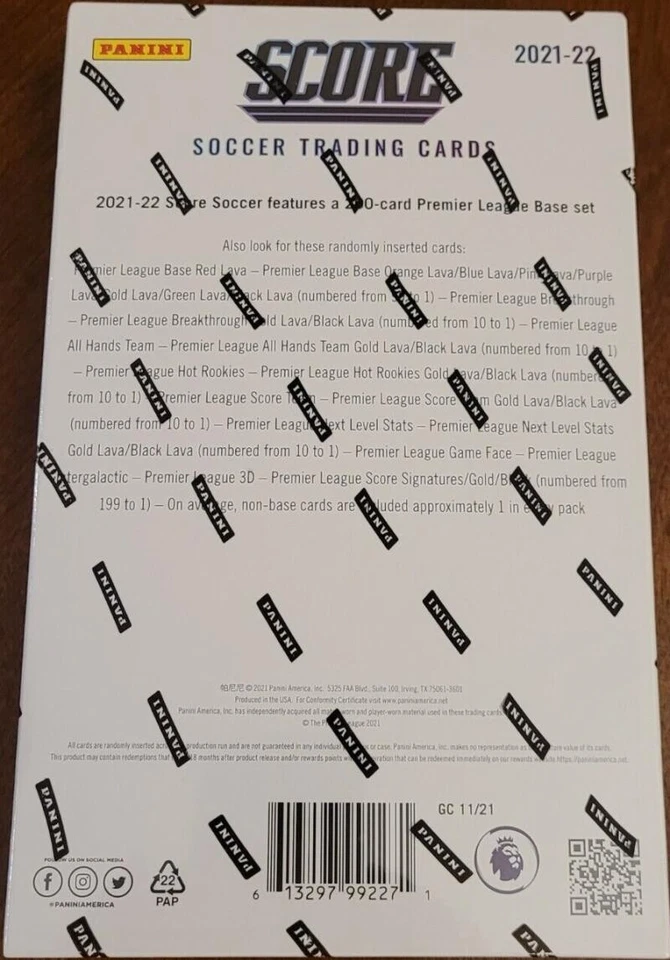 2021-22 Panini Score EPL Premier League Soccer Factory Sealed Box 20 Packs - Image 4 of 4