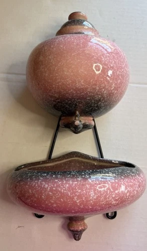 Vintage Hull Pottery Tuscany Wall Hanging 2 Piece Planter Made In USA