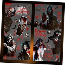 8 Sheets Halloween Bloody Window Clings, Scary Zombie Hand Prints Foot Prints