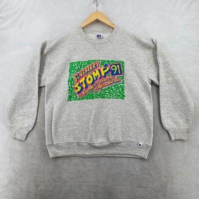 Russell Athletic Blueberry Stomp 91 Road Race Sweatshirt Mens L Heather Gray