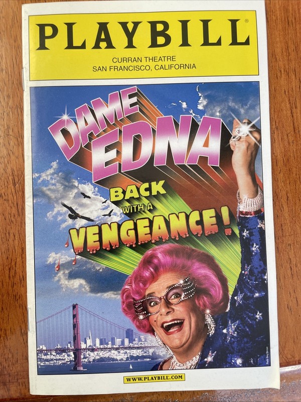 Dame Edna Souvenir Program and Playbill Back with a Vengeance