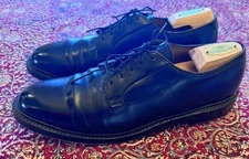 Vintage Florsheim Imperial Black Plain Toe Oxford Dress Shoes 11.5D