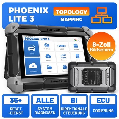 2026 NEU TOPDON Phoenix Lite 3 KFZ Diagnosegerät Topologie CAN-FD ECU Codierung