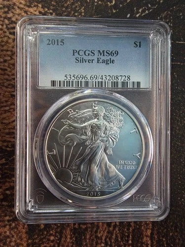 2015 American Silver Eagle PCGS MS69 1oz .999 Fine Silver Certified Slab $1