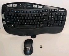 Logitech K350 Wireless Wave Keyboard Mouse Combo USB Dongle Ergonomic EUC