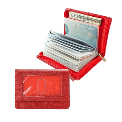 Lock Wallet - Portafoglio Blocco RFID per Uomo e Donna Protezione da Furto (Rosso) - Foto 2 di 5