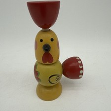 Vintage Russian Folk Art Wooden Rooster/Chicken Toy
